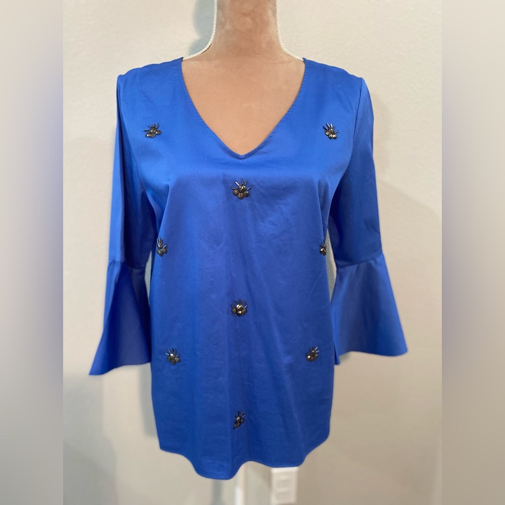 Jane and Delancey Cobalt blue blouse